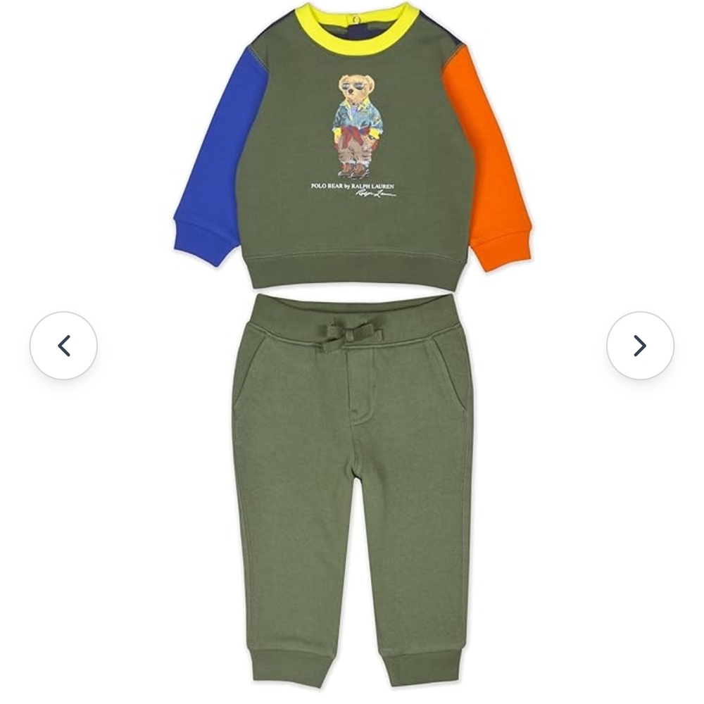 COPY - Ralph Lauren Kids Colorblock Bear Sweatshirt Set 12 Mois